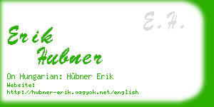 erik hubner business card