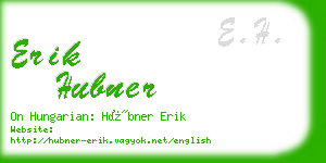 erik hubner business card